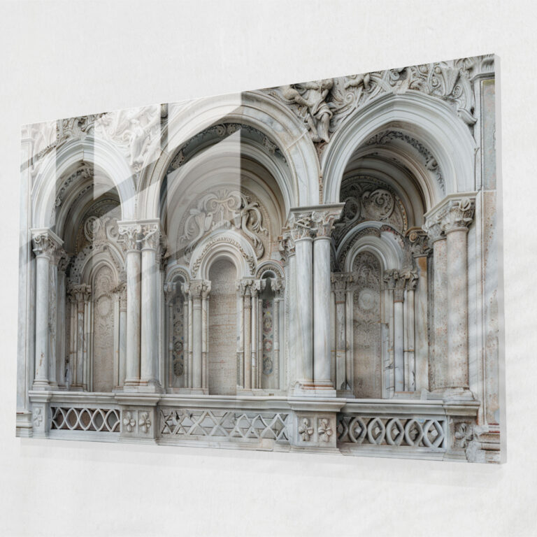 Michelangelo Glass Wall Art - Architectural Vignette - Michelangelo, Glass Wall Art, Modern Art, Wall Decoration