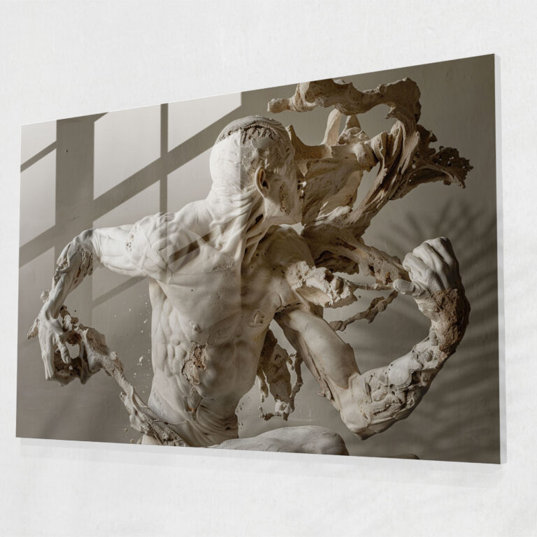 Michelangelo Glass Print - Intricate Sculptures Powerful Figures Glass Wall Art - Michelangelo, Glass Print, Home Decoration, Glass Art