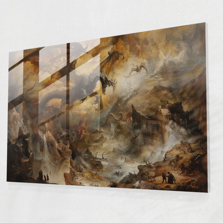 Michelangelo Glass Print - Mythological Scenes Fantastical Creatures Glass Wall Art - Michelangelo, Glass Wall Art, Glass Art, Wall Decoration