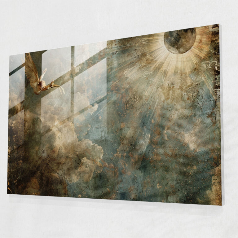 Michelangelo Glass Print - Celestial Imagery - Michelangelo, Celestial, Glass Art, Glass Wall Art