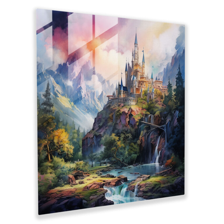 Middle Earth Castle Glass Print - Middle Earth, Home Decoration, Glass Wall Art, Modern Art