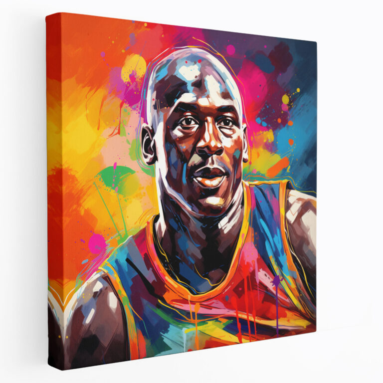 Michael Jordan Wall Decoration - Pop Art Style Canvas Print - Micheal Jordan, Vibrant Colors, Canvas Wall Art, Wall Decoration