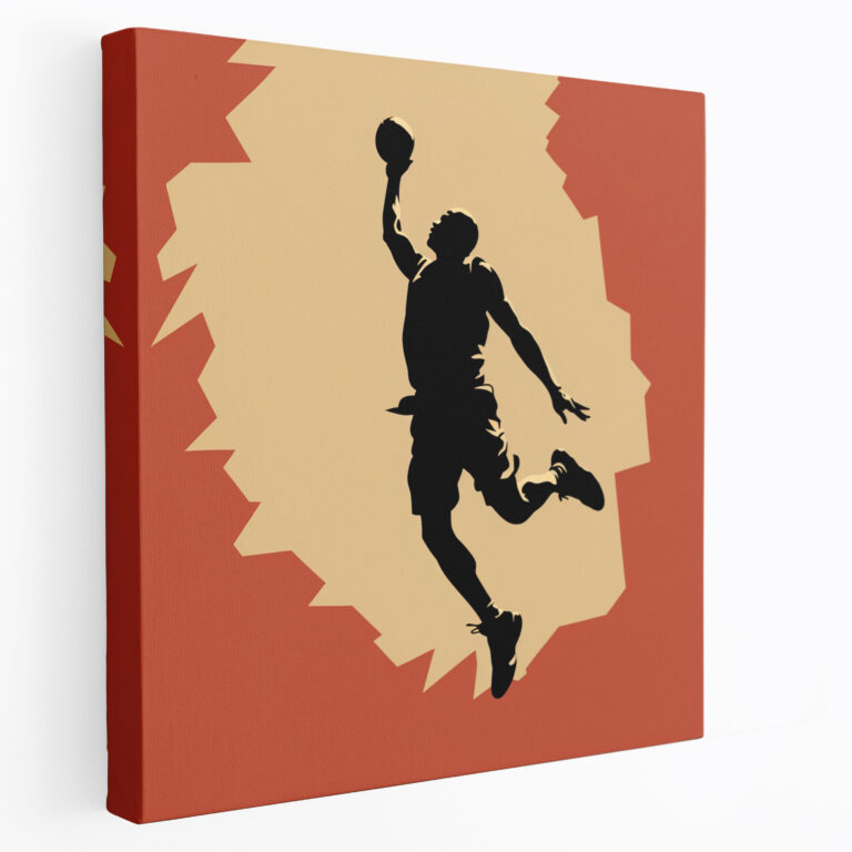 Michael Jordan Wall Decoration - Minimalist Graphic Design - Micheal Jordan, Canvas Wall Art, Gravity-Defying Moves, Silhouette