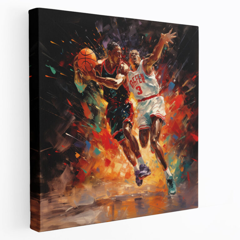Michael Jordan Wall Art - Impressionist Oil Painting - Micheal Jordan, Canvas Wall Art, Basketball, Michael Jordan