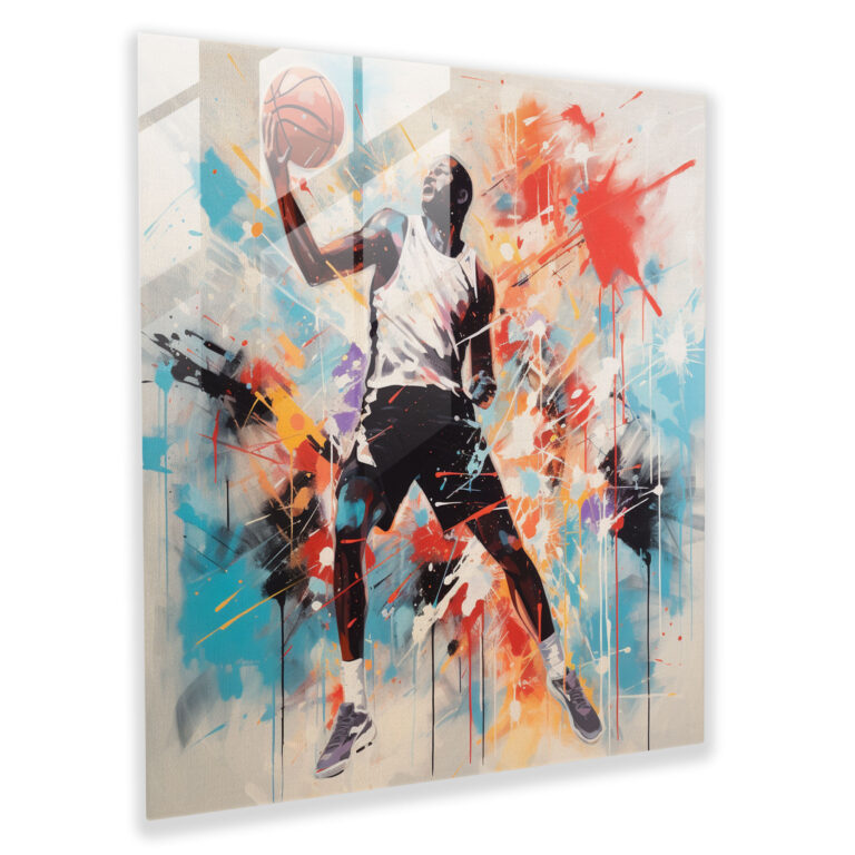 Michael Jordan Glass Print - Modern Abstract Art - Micheal Jordan, Modern Art, Sports, Michael Jordan
