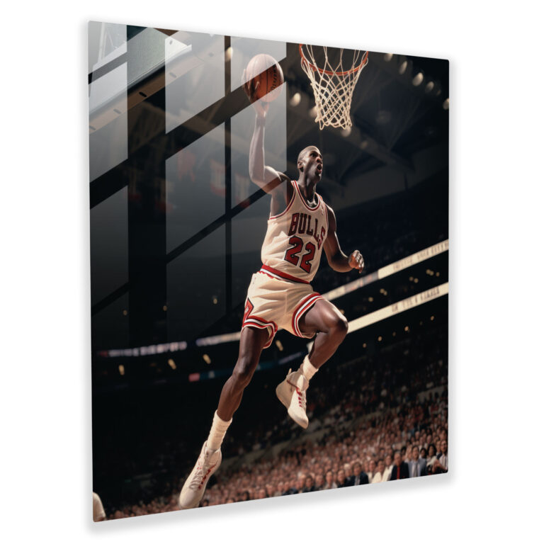 Michael Jordan Glass Print - Micheal Jordan, Wall Decoration, Photograph, Nostalgia