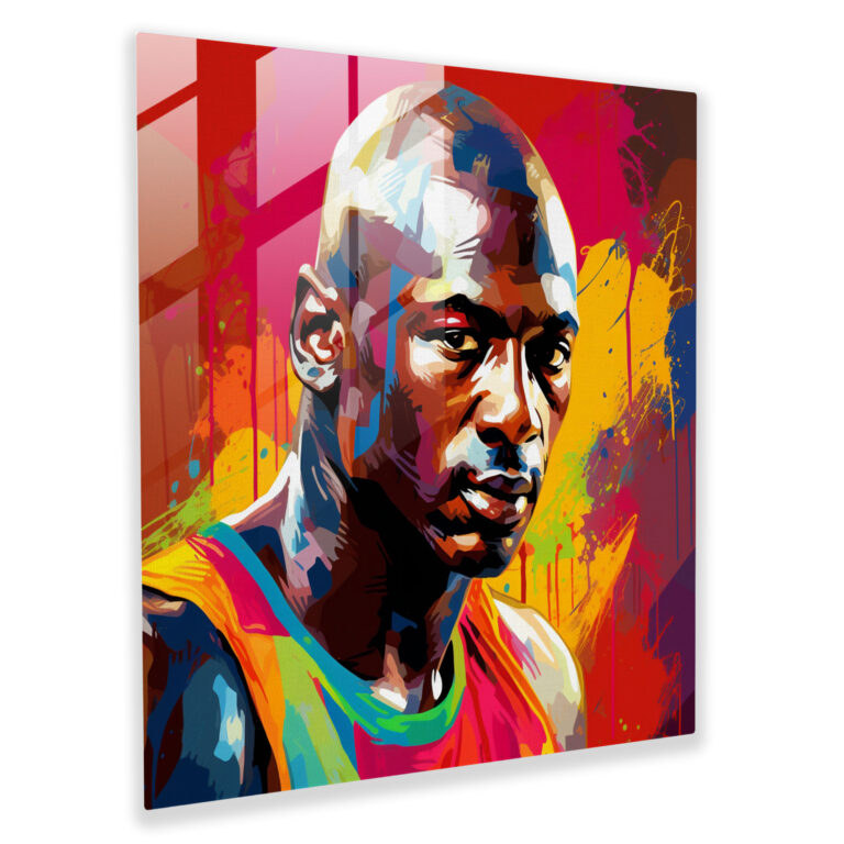 Michael Jordan Glass Print - Pop Art Icon - Micheal Jordan, Pop Art, Modern Art, Home Decoration