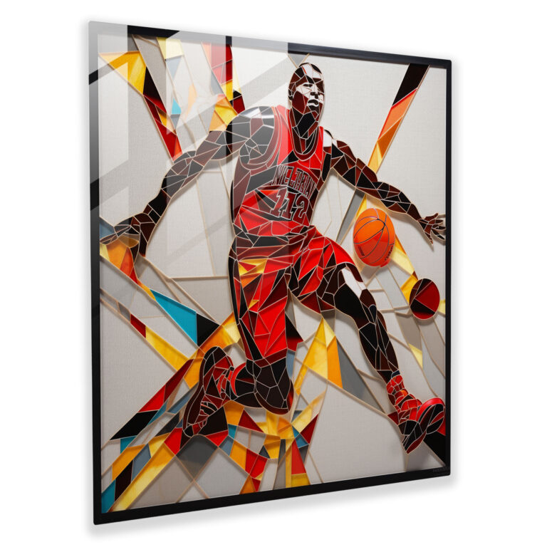 Michael Jordan Geometric Glass Art - Micheal Jordan, Geometric Art, Glass Art, Wall Decoration