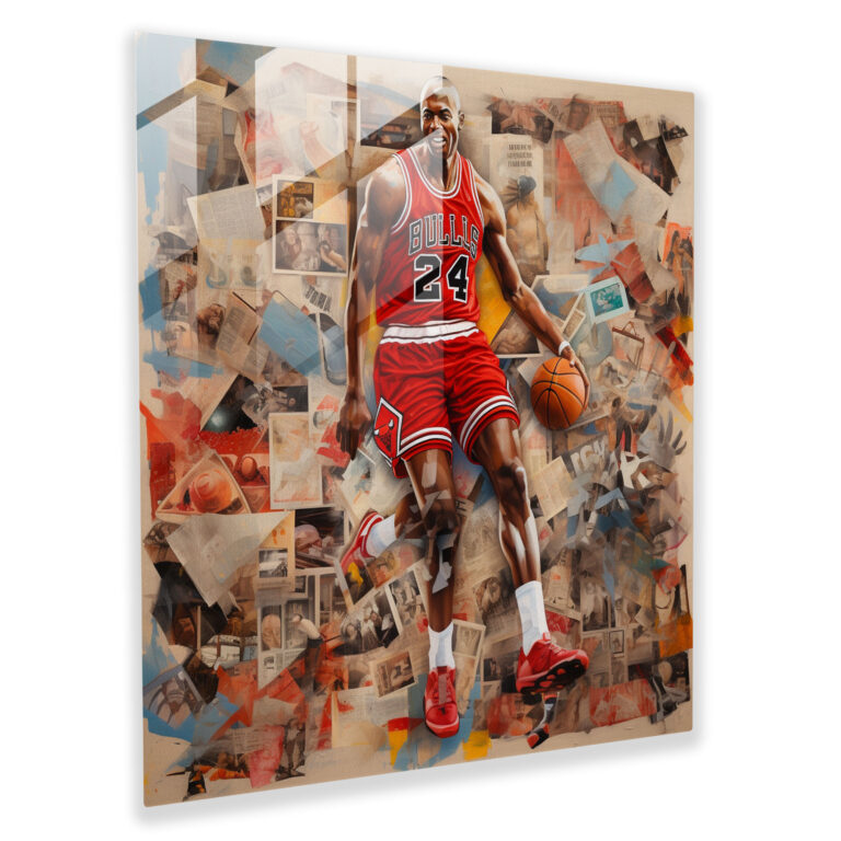 Michael Jordan Collage Glass Print - Micheal Jordan, Glass Art, Inspirational Quotes, Collage Artwork