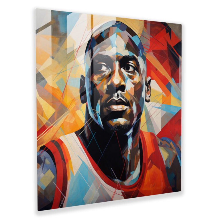 Michael Jordan Glass Print - Geometric Abstraction - Micheal Jordan, Glass Wall Art, Glass Print, Intricate Shapes