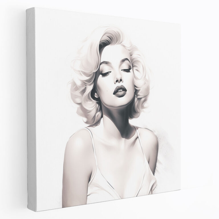 Marilyn Monroe Canvas Print - Minimalist Line Art Wall Decoration - Marilyn Monroe, Canvas, Canvas Wall Art, Elegance