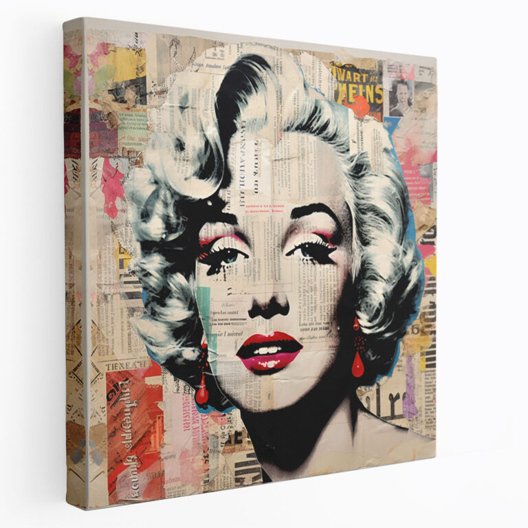 Marilyn Monroe Canvas Print - Vintage Newspaper Collage Wall Art - Marilyn Monroe, Canvas Print, Marilyn Monroe, Wall Decoration