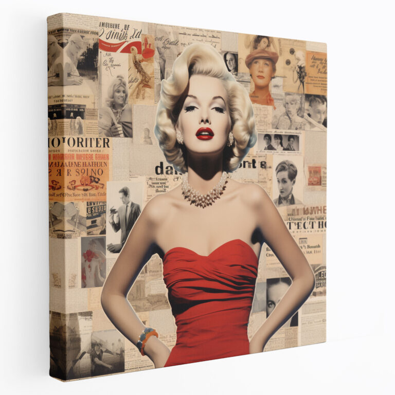Marilyn Monroe Canvas Print: Iconic Collage Wall Decoration - Marilyn Monroe, Collage, Canvas Wall Art, Marilyn Monroe