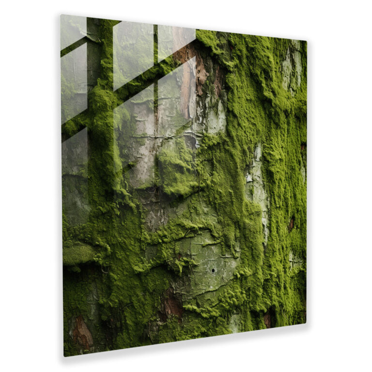 Vibrant Moss Glass Print - Moss, Glass Print, Organic Patterns, Wall Decoration