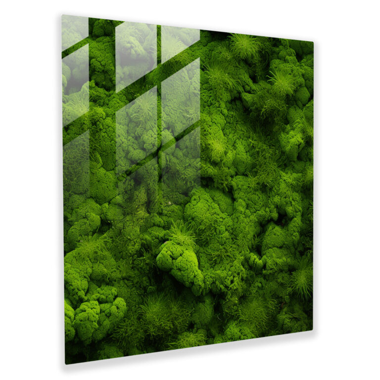 Vibrant Moss Abstract Glass Print - Moss, Glass Art, Home Decoration, Glass Print