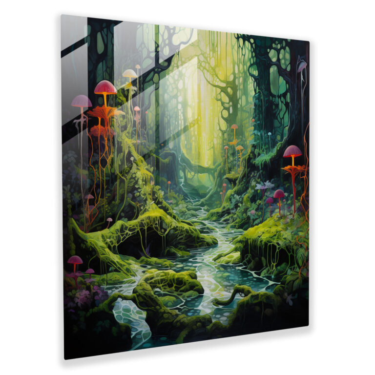 Moss Glass Print - Moss, Home Decoration, Glass Art, Magical Forest