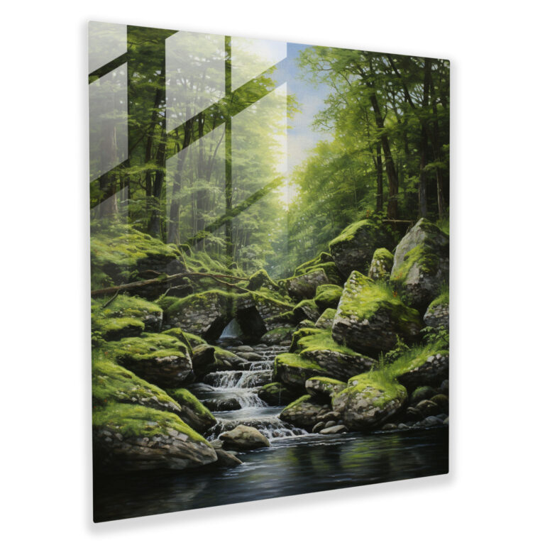 Moss Wall Decoration - Moss, Glass Art, Modern Art, Realistic Oil Painting