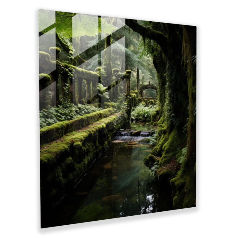 Moss Glass Print - Moss, Moss, Moss-Covered Secret Garden, Home Decoration