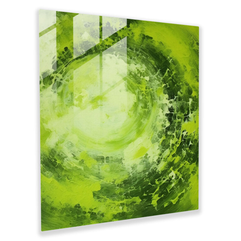Green Moss Glass Print - Moss, Abstract Acrylic Painting, Wall Decoration, Home Decoration