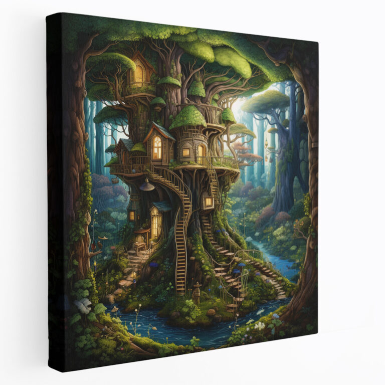 Moss Wall Art - Whimsical Illustration Canvas Print - Moss, Moss Wall Art, Vibrant Colors, Fairytale Canvas