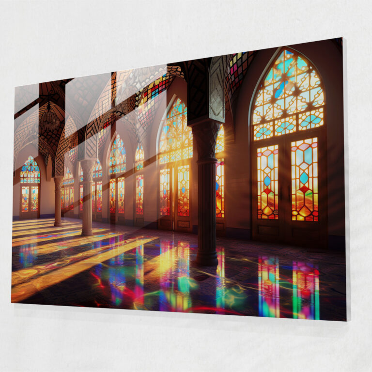 Stained Glass Print - Mosque Of Divine Beauty - Mosque, Sunlight, Stained Glass, Vibrant Colors
