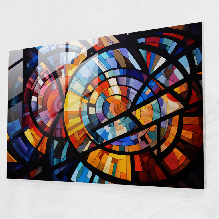 Geometric Mosque Glass Art - Mosque, Abstract, Geometric Patterns, Glass Wall Art