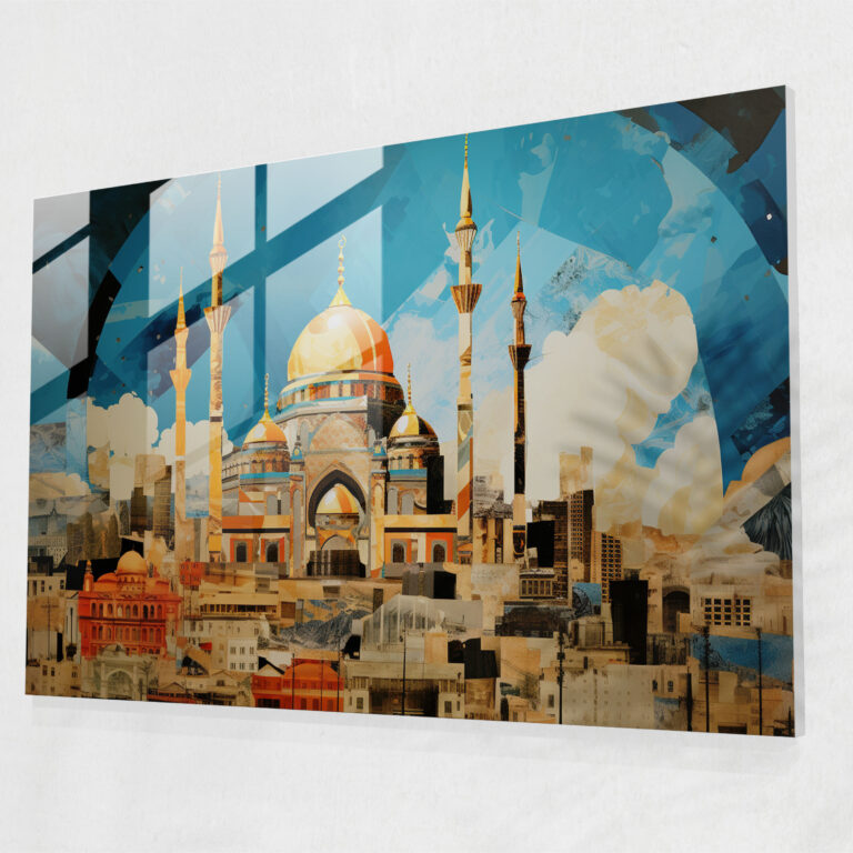 Unity Mosque Glass Wall Decoration - Mosque, Glass Art, Unity, Wall Decoration
