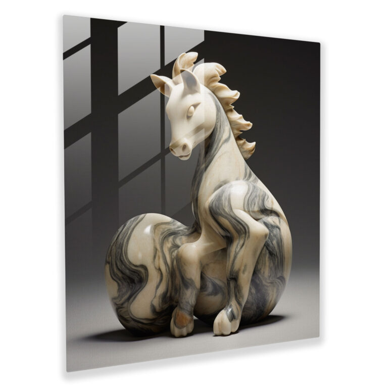 Marble Glass Art - Whimsical Animal Sculpture - Marble, Glass Art, Animal Sculpture, Wall Decoration
