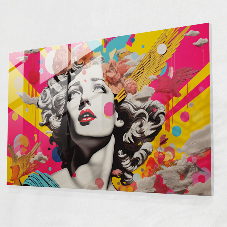 Mythology Glass Print: Vibrant Clash Of Greek Gods - Mythology, Modern Art, Glass Wall Art, Power