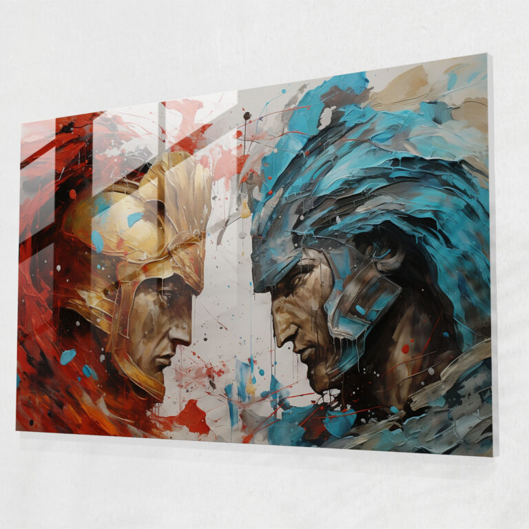 Mythology Glass Print: Epic Battle Of Achilles And Hector - Mythology, Mythology, Glass Print, Wall Decoration