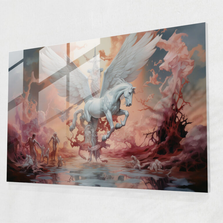 Mythology Glass Print - Fantastical Blend Of Myths - Mythology, Mythology, Modern Art, Home Decoration