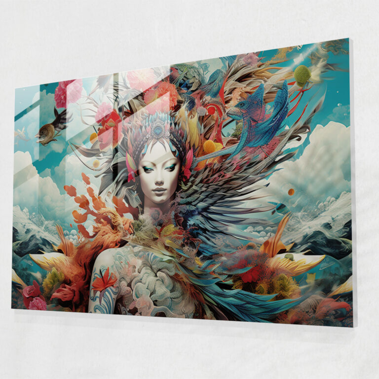 Mythology Glass Print: Surreal Mixed Media Collage - Mythology, Mythology, Collage, Surreal