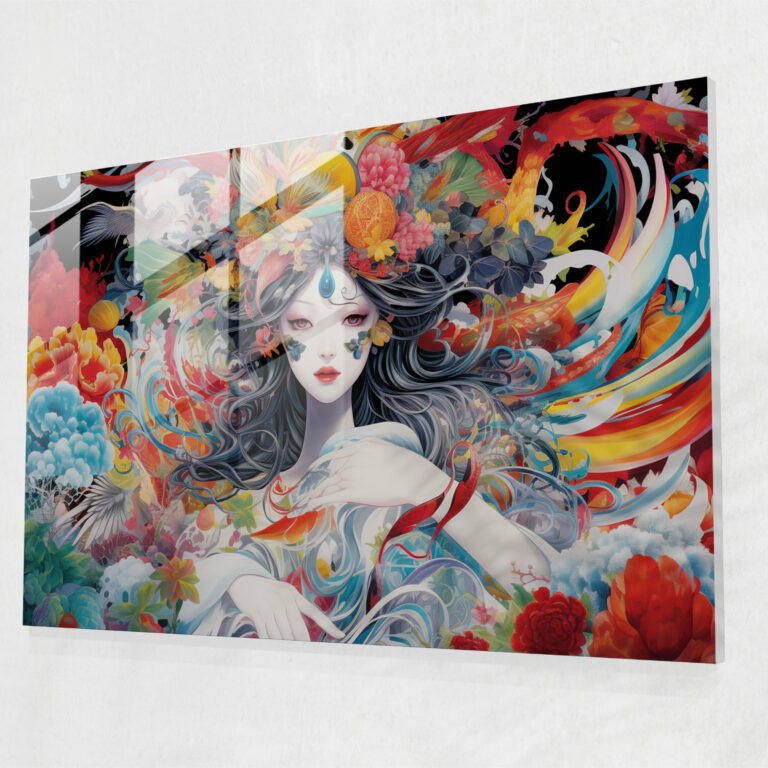 Japanese Mythology Glass Print - Mythology, Japanese Mythology, Glass Art, Glass Wall Art