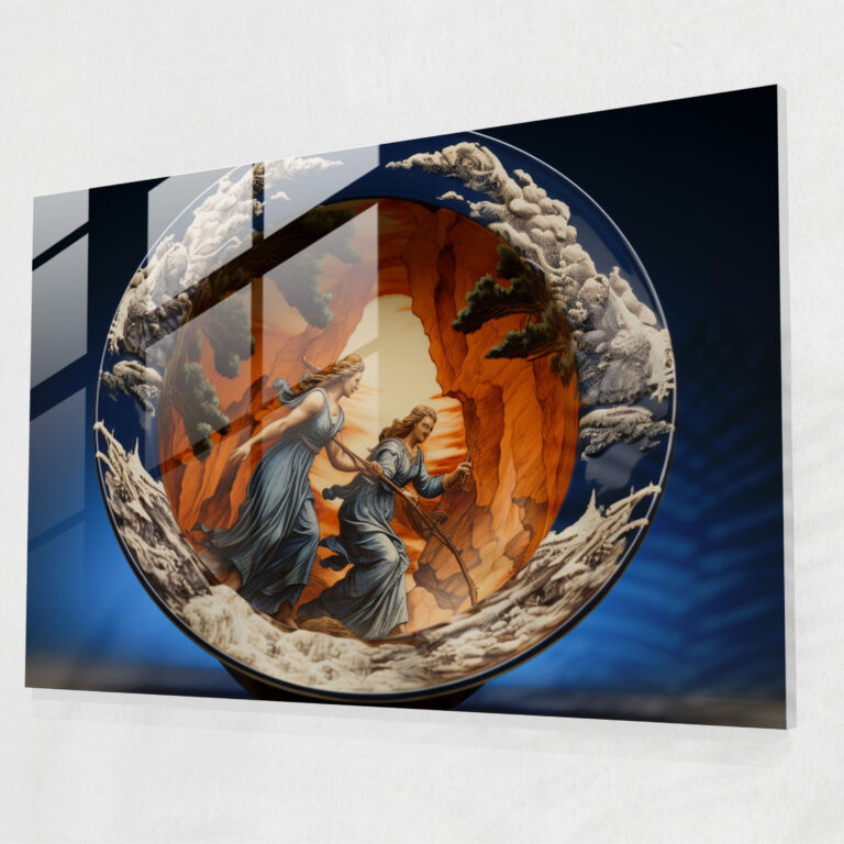Mythology Glass Print - Zeus And Hera On Mount Olympus - Mythology, Glass Print, Glass Wall Art, Powerful Mythological Figures