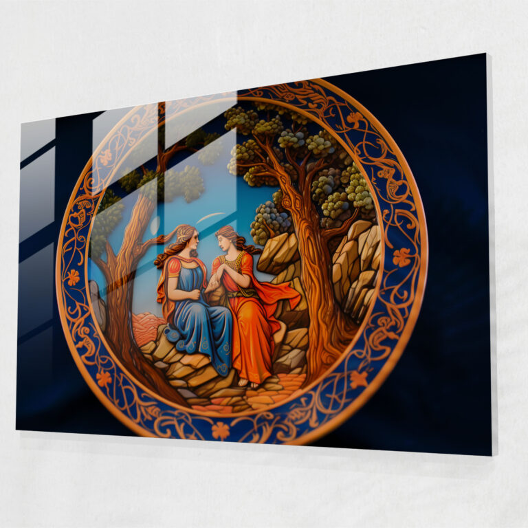 Mythology Glass Print: Zeus And Hera On Mount Olympus - Mythology, Glass Print, Mythology, Zeus