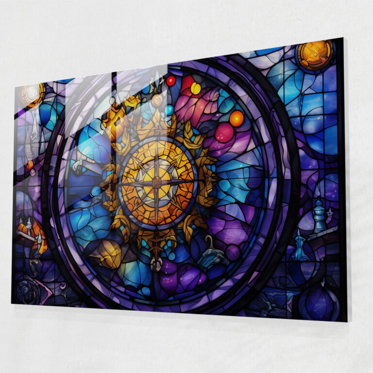 Mythology Glass Wall Art - Mythology, Celestial Symbols, Mythical Creatures, Glass Print