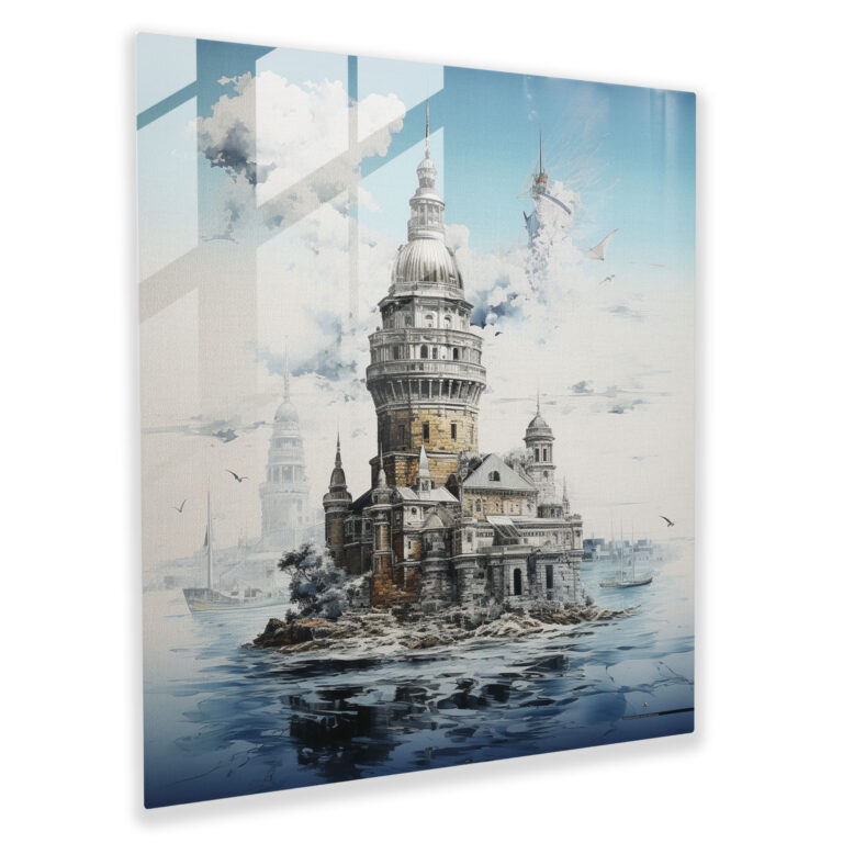 Realistic Maiden Tower Glass Print - Maiden Tower, Realistic, Glass Art, Finely Detailed
