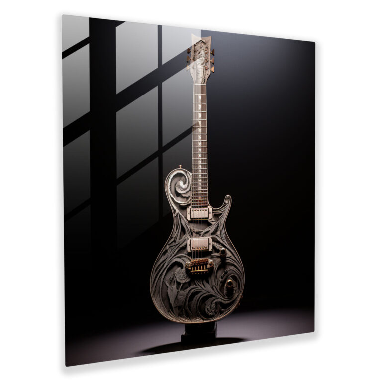 Metallica Guitar Sculpture Glass Print - Metallica, Metallica, Metallica Lyrics, Captivating