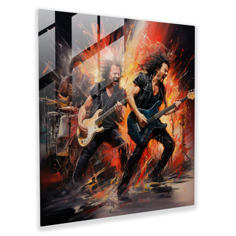 Metallica Abstract Glass Print - Metallica, Glass Print, Home Decoration, Glass Art