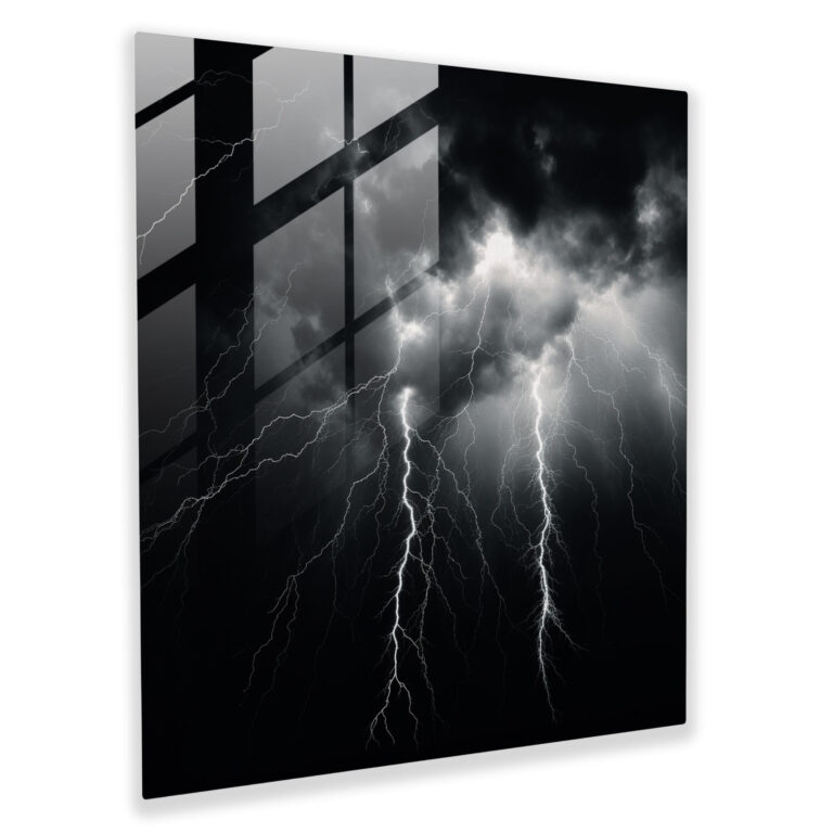 Metallica Lightning Glass Print - Metallica, Modern Art, Glass Art, Metallica