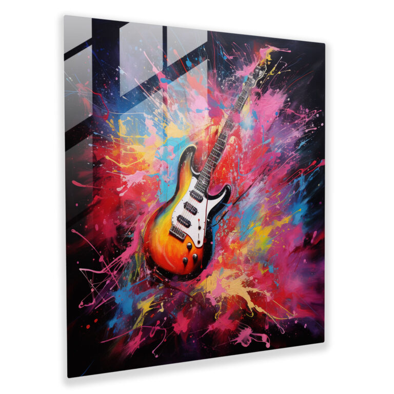 Metallica Fusion Glass Print - Metallica, Glass Art, Glass Print, Guitar Riffs