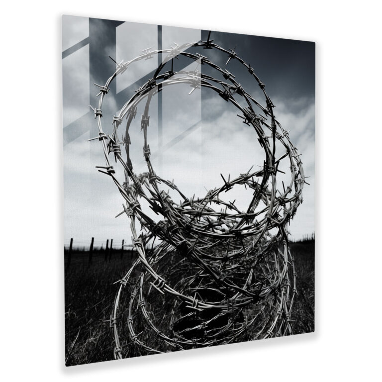 Metallica Barbed Wire Lyrics Glass Print - Metallica, Barbed Wire, Modern Art, Songwriting