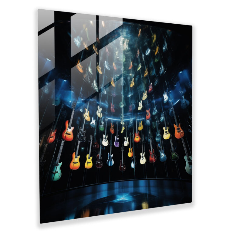 Metallica Guitar Pick Matrix Glass Art - Metallica, Metallica, Modern Art, Wall Decoration