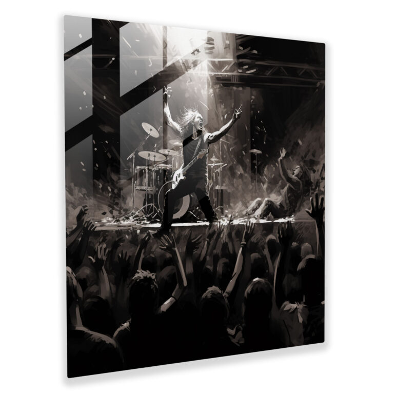 Metallica Concert Glass Print - Metallica, Band Members, Glass Art, Home Decoration