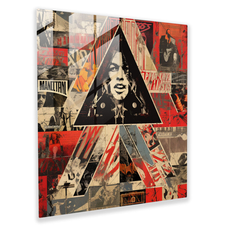 Metallica Poster Collage Glass Print - Metallica, Iconic Imagery, Home Decoration, Modern Art