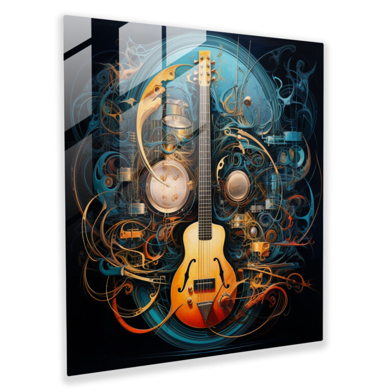 Metallica Instruments Glass Print - Metallica, Guitars, Visually Captivating, Musical Instruments