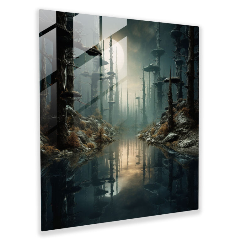 Metallica Surreal Forest Glass Print - Metallica, Glass Print, Home Decoration, Wall Decoration