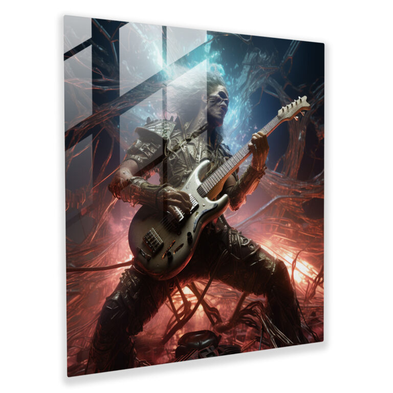 Metallica Futuristic Glass Print - Metallica, Glass Art, Metallica, Glass Print