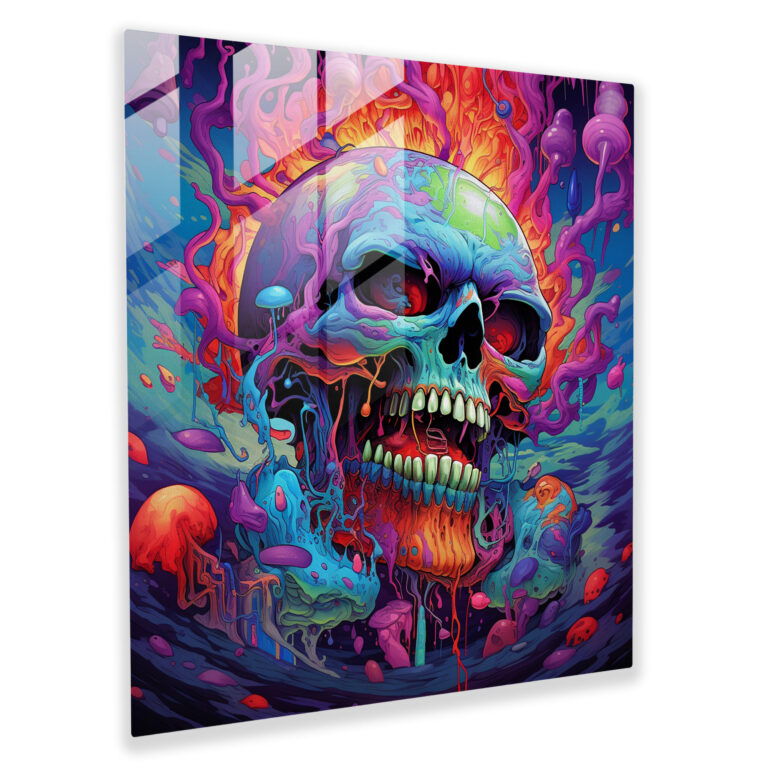 Metallica Psychedelic Glass Print - Metallica, Glass Art, Modern Art, Wall Decorotion