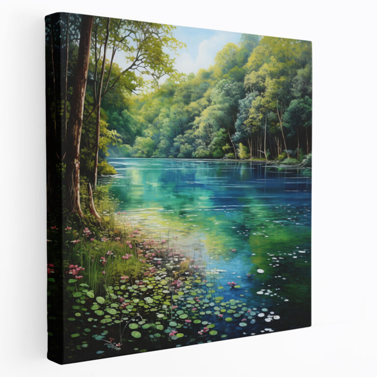Navy Blue Lake Wall Art - Navy Blue, Lake, Tranquility, Relaxation